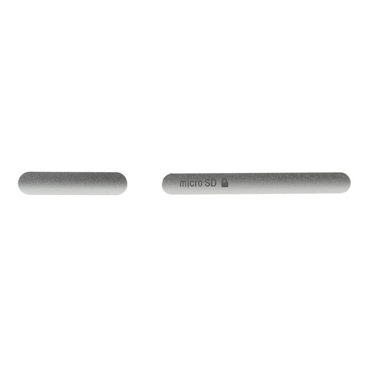 OEM Micro SD SIM Card Slots & USB Charging Port Anti-dust Plugs for Sony Xperia Z3 D6603 D6643 D6653 D6616 - Silver Color