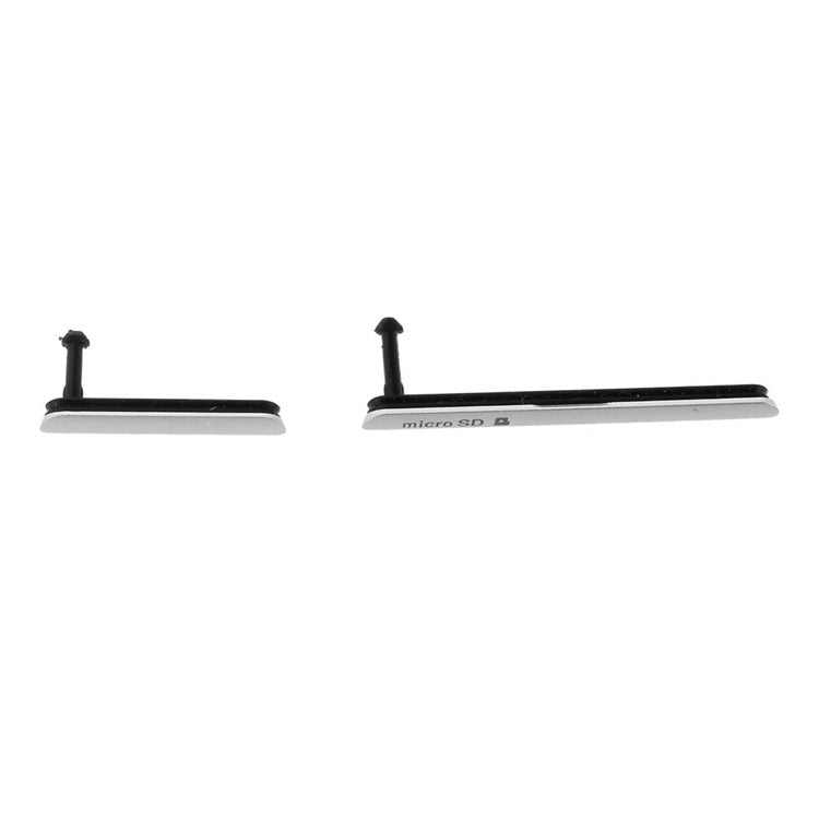 OEM Micro SD SIM Card Slots & USB Charging Port Anti-dust Plugs for Sony Xperia Z3 D6603 D6643 D6653 D6616 - Silver Color