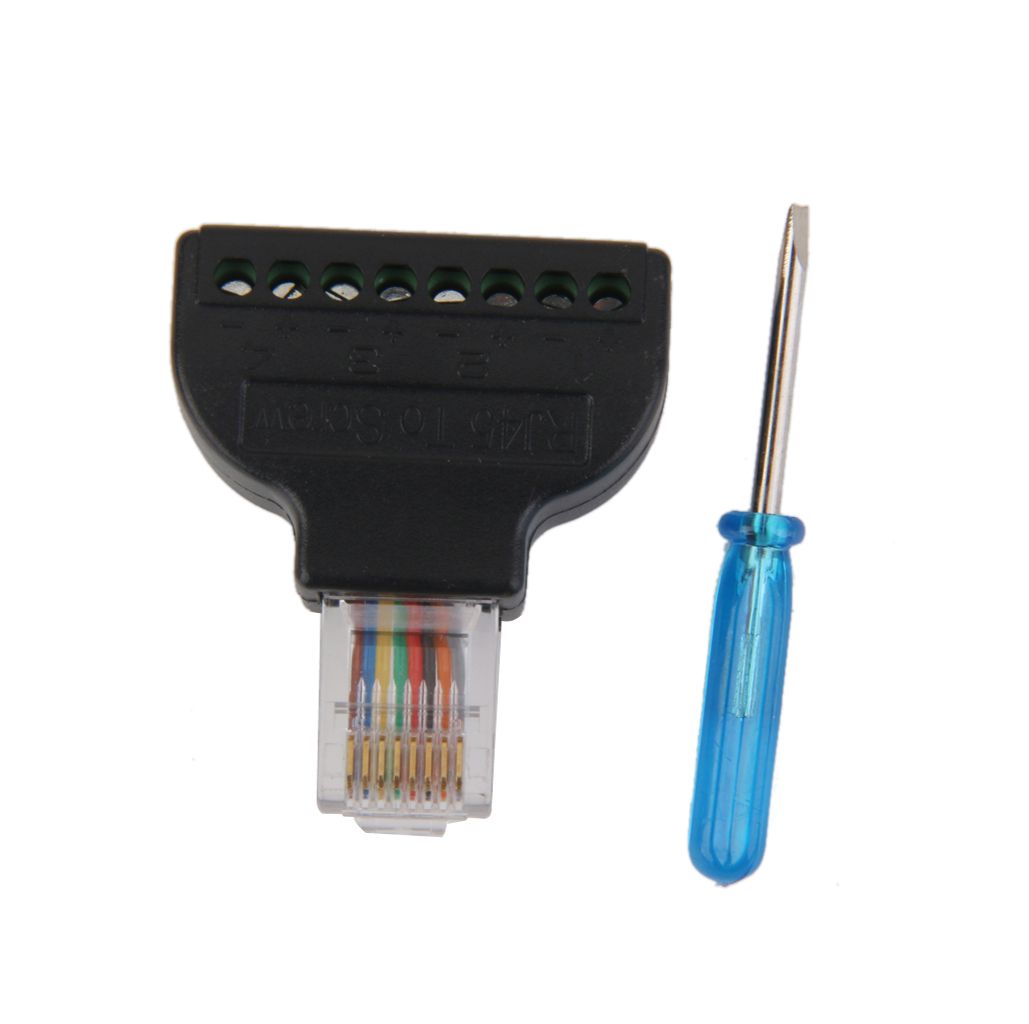 RJ45 Male Plug to AV 8 Pin Screw Terminal Adapter Block ADAPTER Converter
