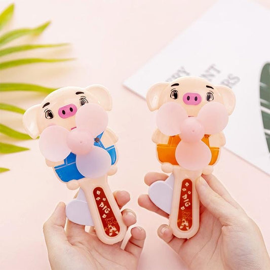 A713 Portable Handheld Mini Cartoon Pig Toy Fan