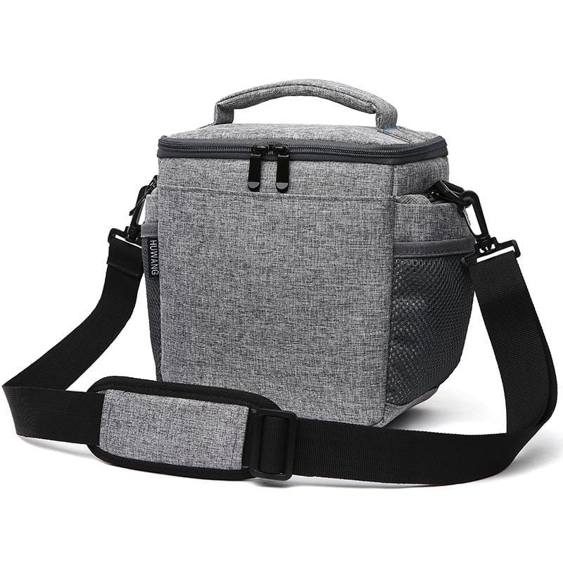 HUWANG Portable Waterproof Nylon Surface Material Outdoor Sports Sling Shoulder Bag for DSLR Cameras, Size: 23cm x 11cm x 23cm (Grey)