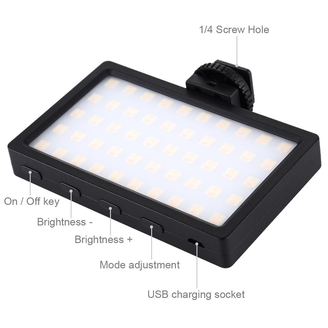 PULUZ Pocket 100 LED 800LM RGB Full Color Dimmable LED Color Temperature Vlogging On Camera Light Photography Fill Light for Canon, Nikon, DSLR Cameras, Smartphones (Black)