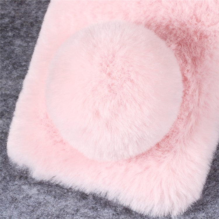 Rabbit Shape Fluffy Fur Coated Rhinestone TPU Cellphone Shell for Huawei P20 Lite / Nova 3e (China) - Pink