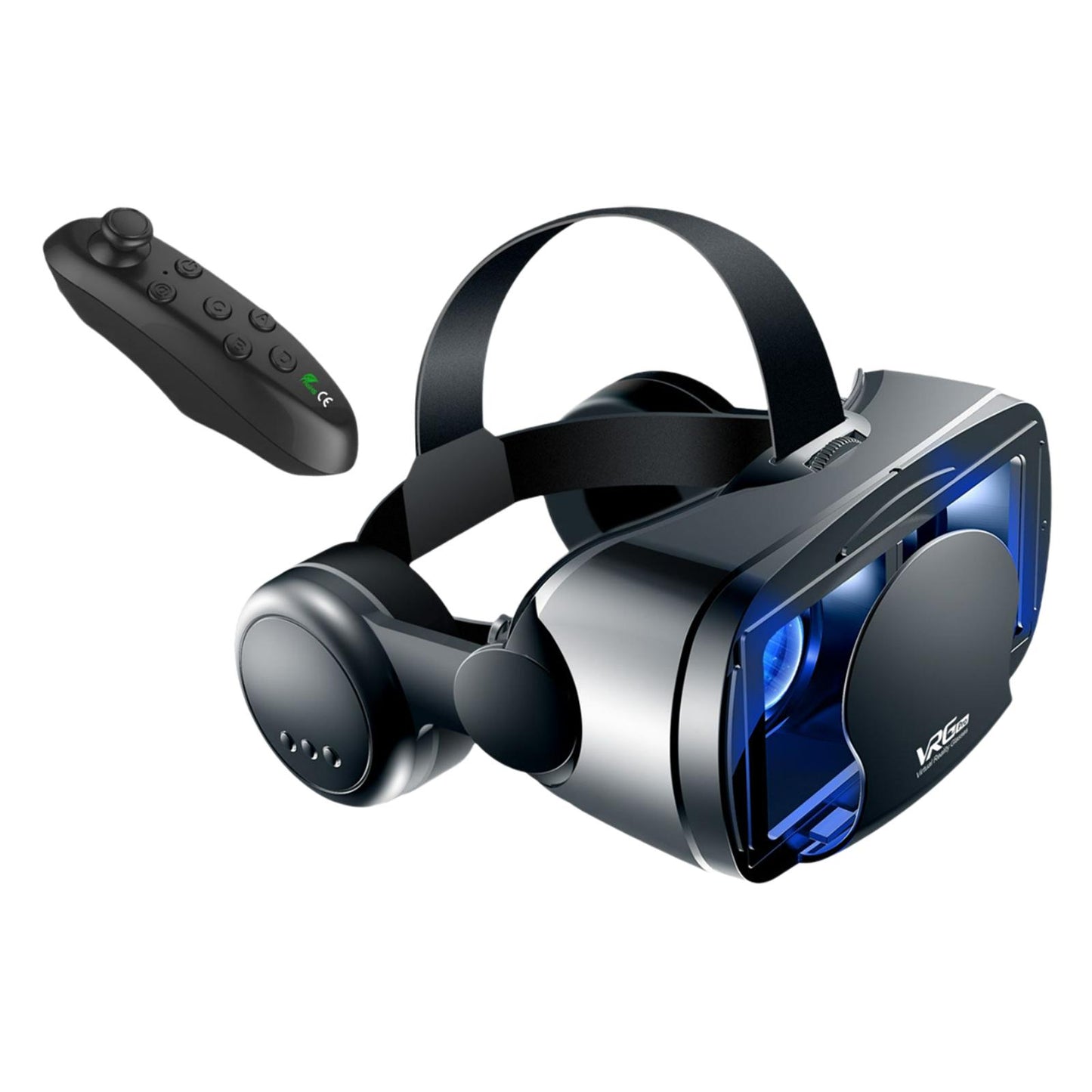3D VR Glasses Adjustable Headset Helmet for 5-7" Phones Y1 Remote Control