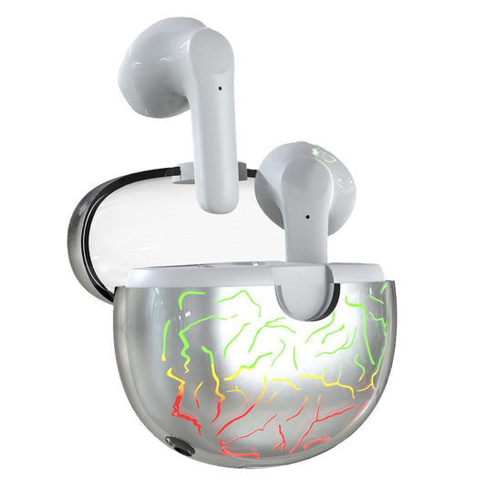 Earphones EarbudsTouch Control Breathing Light HiFi Sound Low-Latency  White