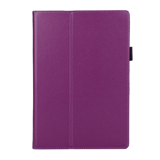 Litchi Texture 2-fold Stand Leather Case for Lenovo TAB 2 A10-70 - Purple
