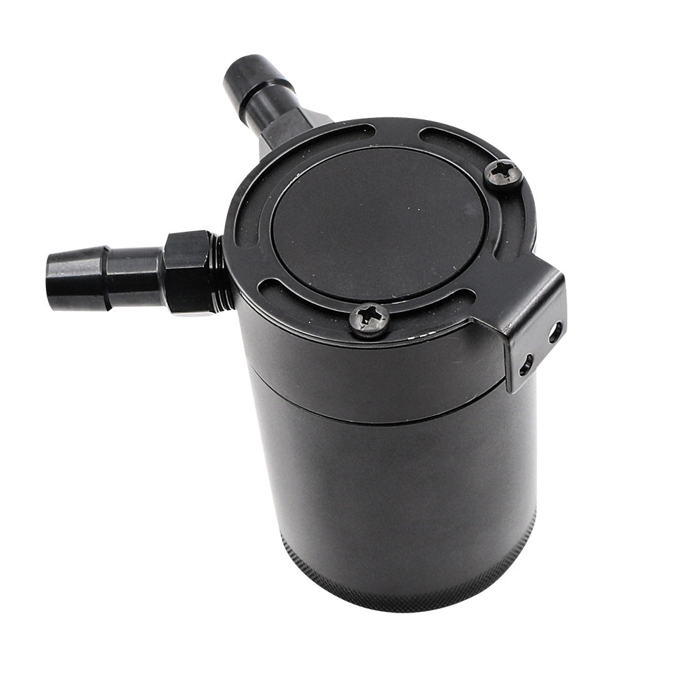 Baffled Aluminum 2-Port Oil Catch Can Tank Air Oil
