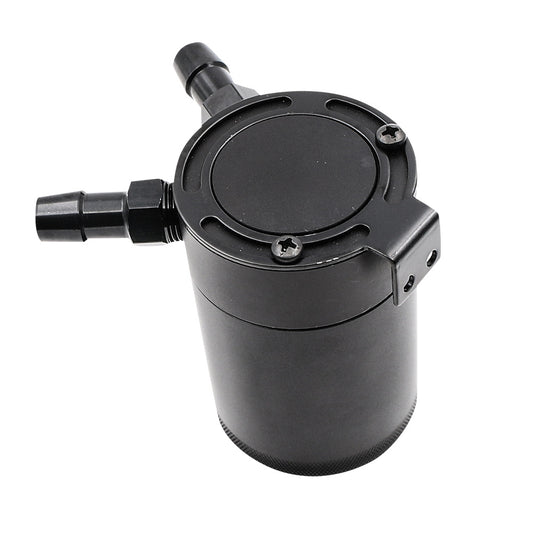 Baffled Aluminum 2-Port Oil Catch Can Tank Air Oil