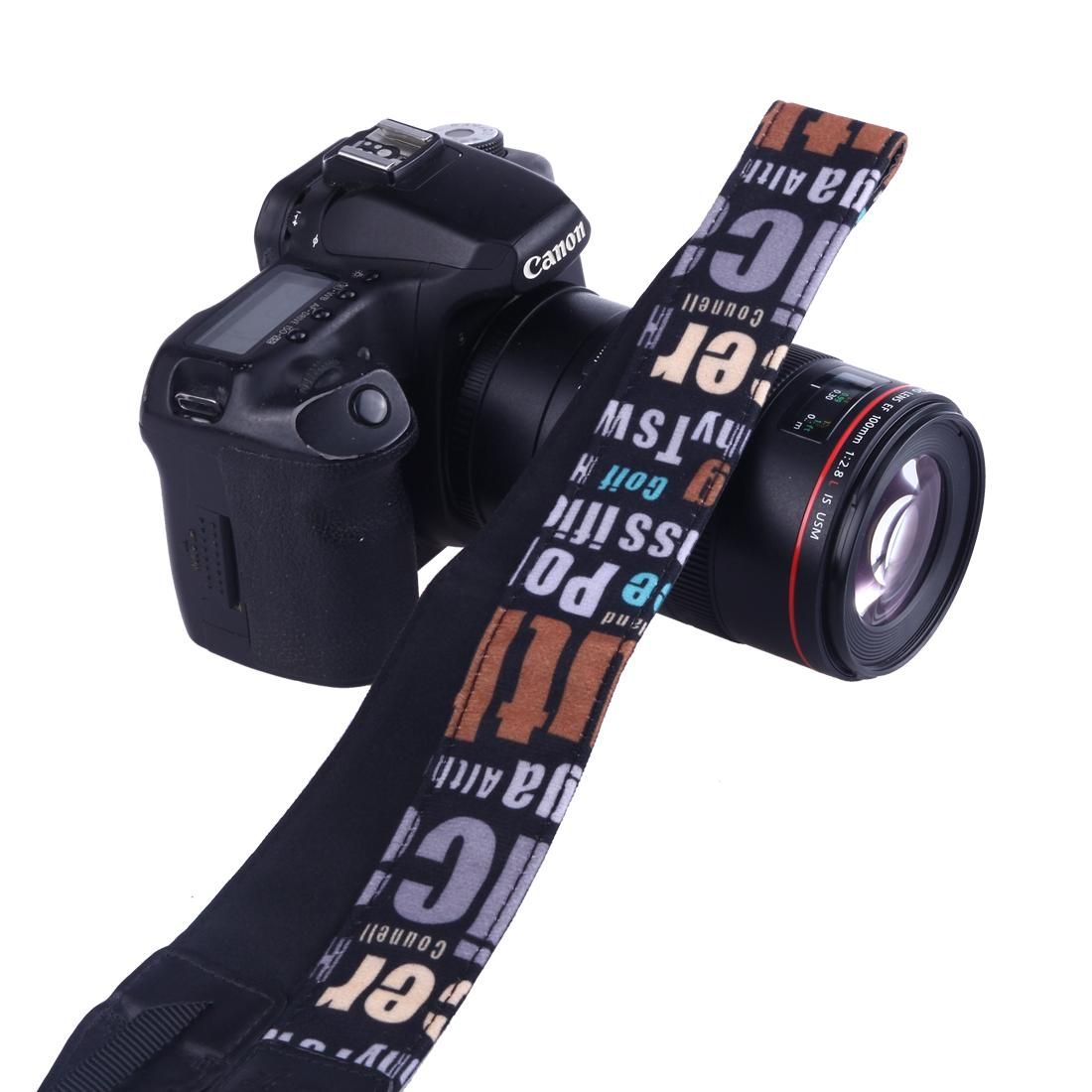 LYNCA LH-05 British Style Series Orange English Words Universal Genuine Leather Shoulder Neck Strap Camera Strap for Nikon / Canon / Sony / Panasonic / SLR DSLR ILDC (Style5)