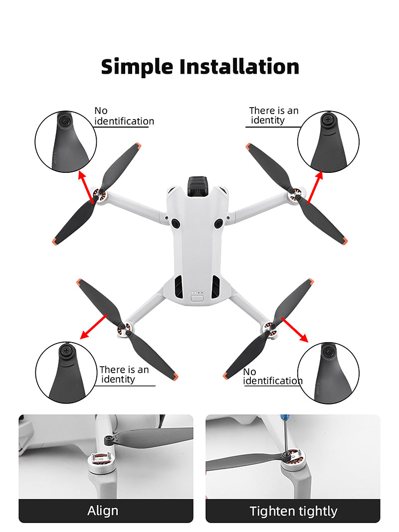 Uniqkart ForBRDRC 2Pair For DJI Mini 4 Pro Propellers RC Drone Spare Blade Replacement Parts