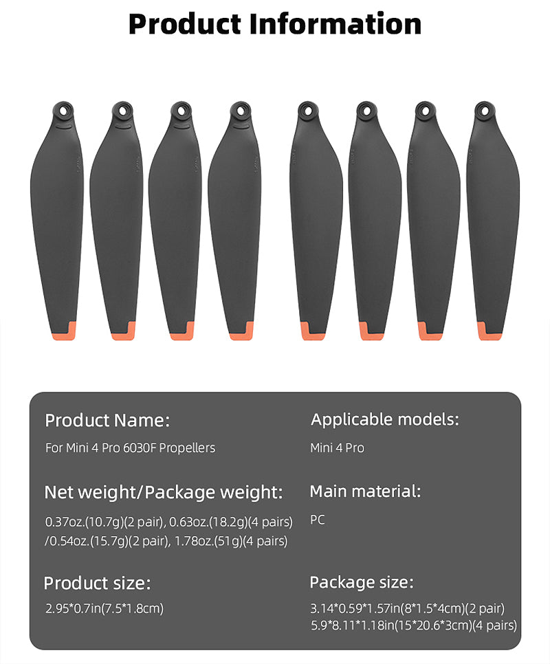 Uniqkart ForBRDRC 2Pair For DJI Mini 4 Pro Propellers RC Drone Spare Blade Replacement Parts