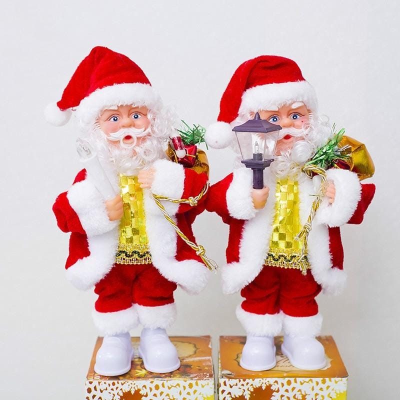 2 PCS Electric Santa Claus Creative Music Doll Lantern Santa Claus Toy Ornaments (Table Lamp Santa )