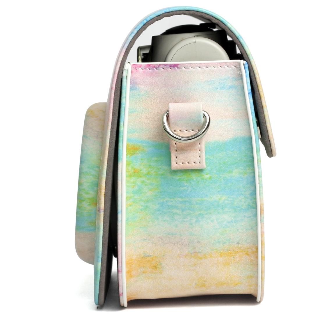 Rainbow Oil painting Pattern PU Leather Protective Camera Case Bag For FUJIFILM Instax Mini 7S / 7C Camera