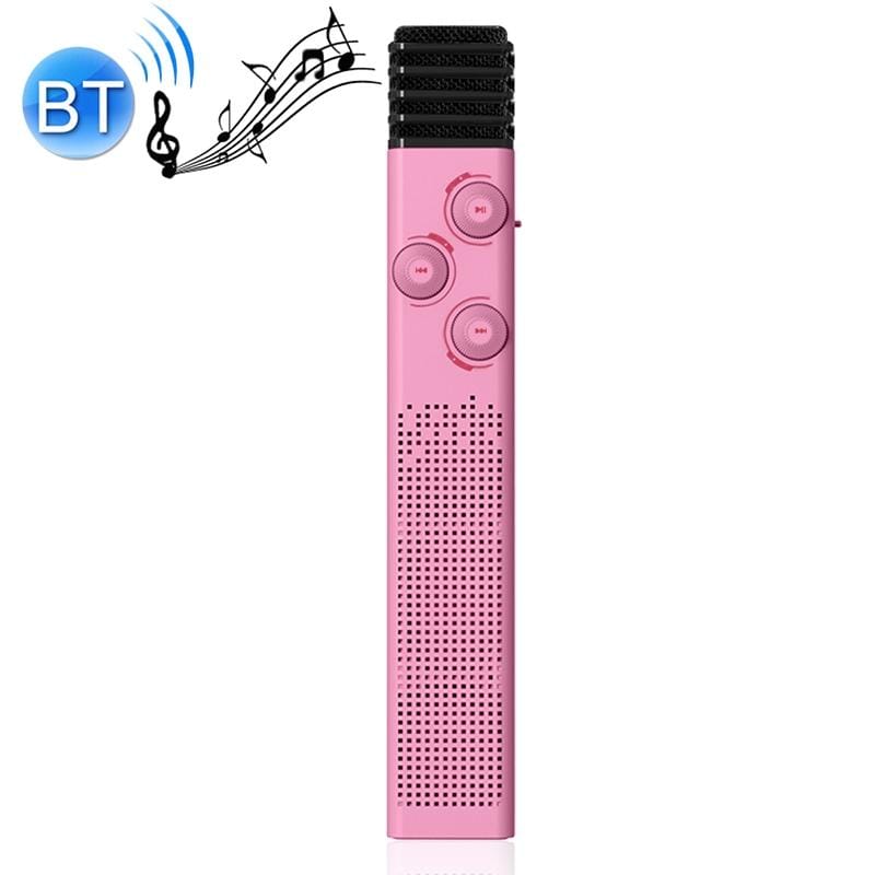 M11 Bluetooth 4.2 Mobile Phone Wireless Bluetooth Karaoke Microphone Speaker (Pink)