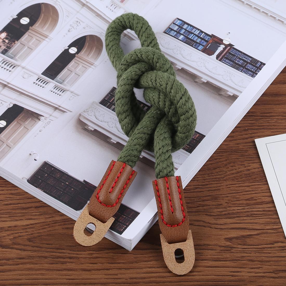 Vintage Cotton Soft Shoulder Neck Strap for Leica, Nikon, Fuji, Canon, Panasonic, Sony etc. Mini Cameras (Army Green)