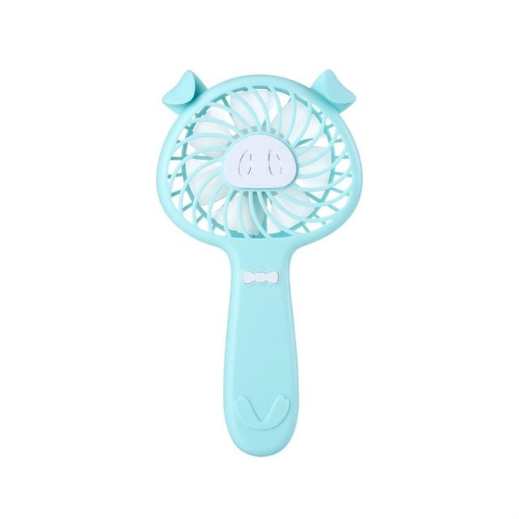Handheld Mini Piggy Portable Cartoon USB Rechargeable Fan (Blue)