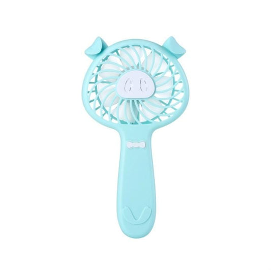 Handheld Mini Piggy Portable Cartoon USB Rechargeable Fan (Blue)