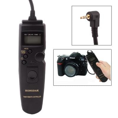 LCD Display Timer Remote Cord for Canon 300D / 400D / 450D / 300V / 300 / 30 / 33 / 50 / 500D / 550D / 600D / 60D / 1000D / 1100D (Black)