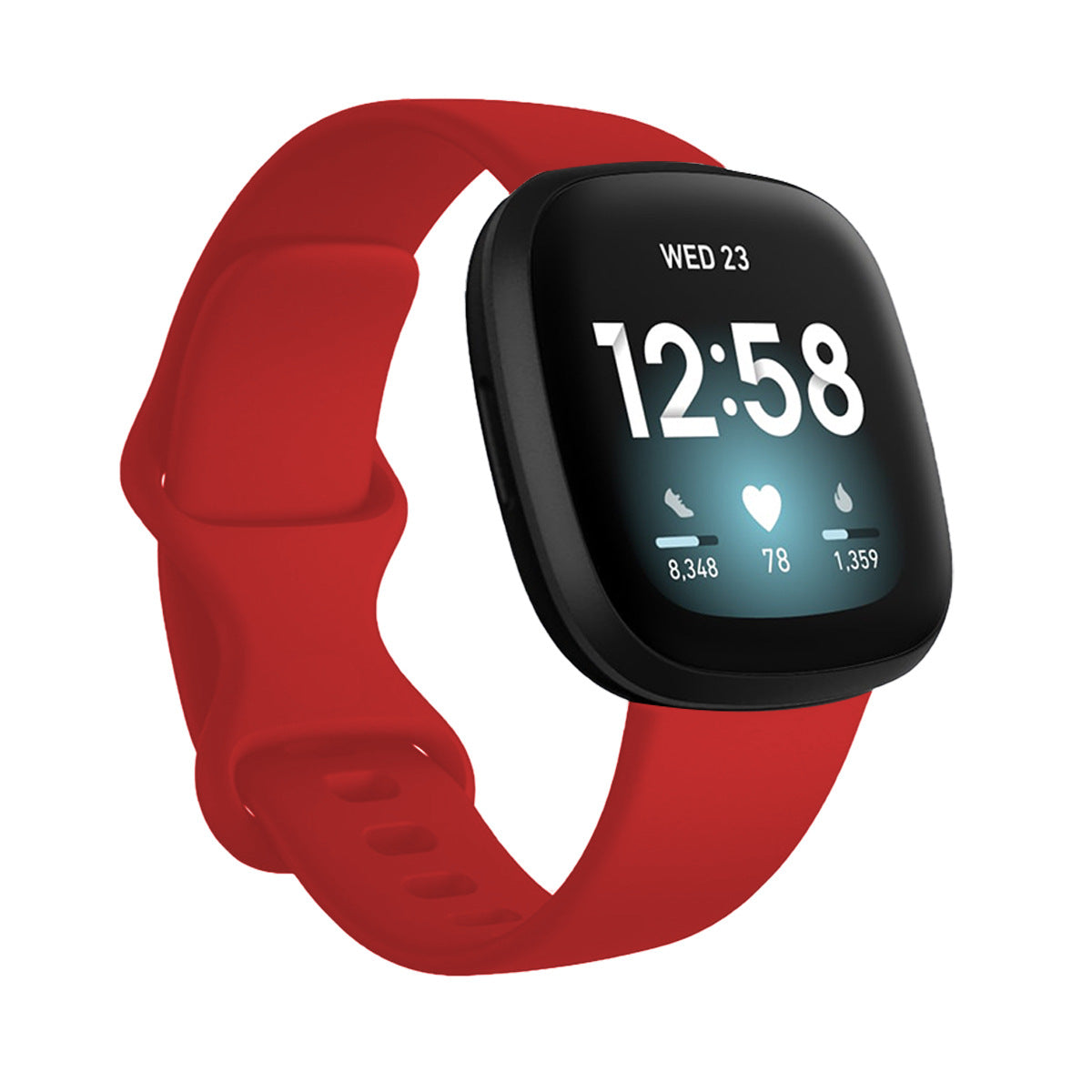 Compatible Silicone Watch Band for Fitbit Versa 3/4 & Sense Series - Red