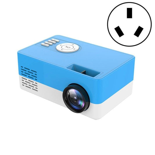 S261/J16 Home Mini HD 1080P Portable LED Projector, Support TF Card / AV / U Disk, Plug Specification:AU Plug (Blue White)