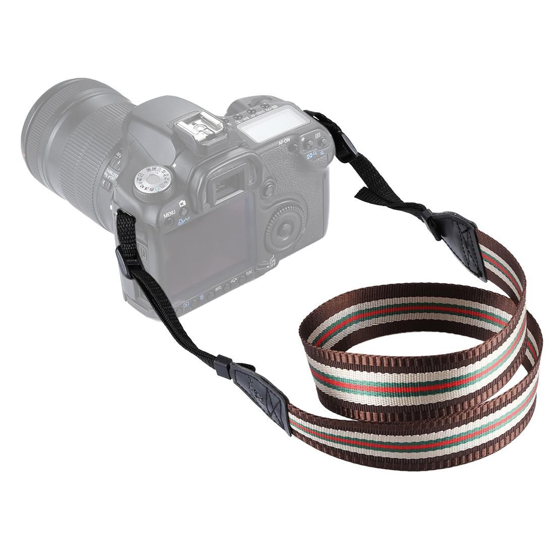 PULUZ Stripe Style  Series Shoulder Neck Strap Camera Strap for SLR / DSLR Cameras (Coffee)