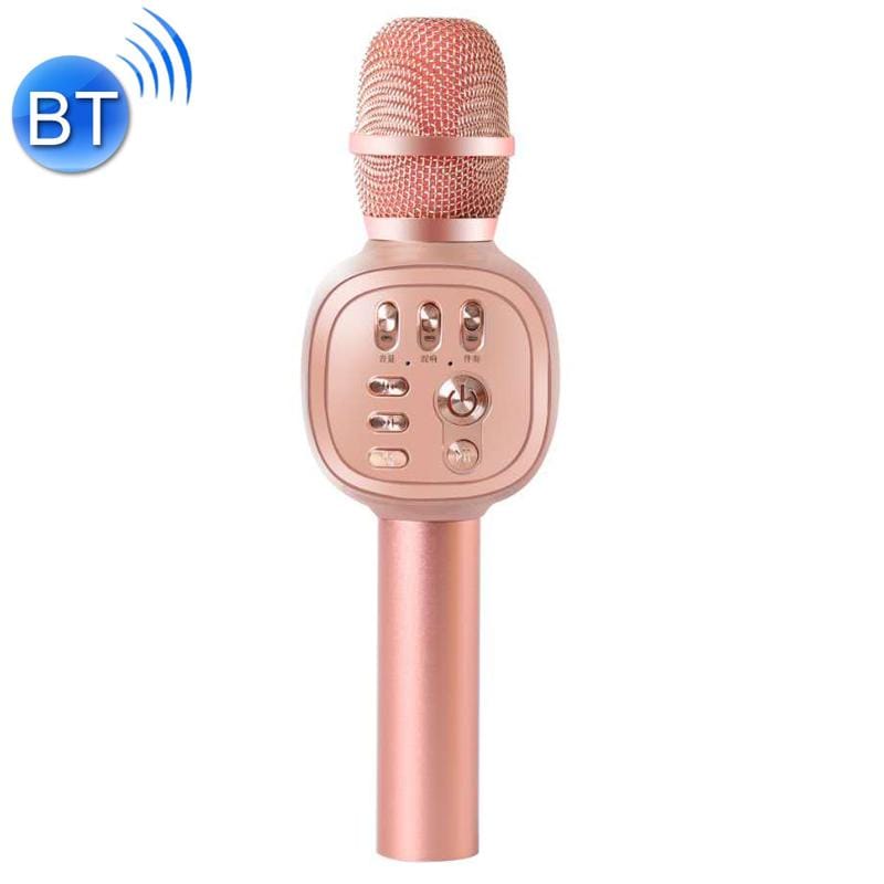 H12 High Sound Quality Handheld KTV Karaoke Recording Bluetooth Wireless Condenser Microphone (Rose Gold)