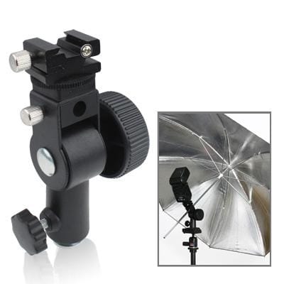 Flash Light Stand Bracket D Type with Screw Hole (Black)