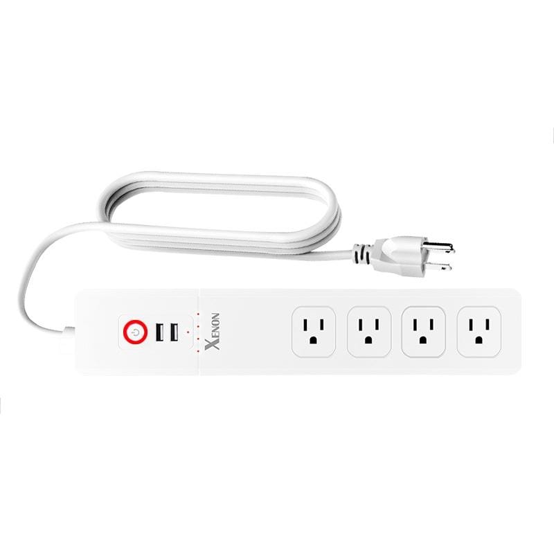 2 x USB Ports + 4 x US Plug Jack WiFi Remote Control Smart Power Socket Works with Alexa & Google Home, Cable Length: 1.5m, AC 110-240V, US Plug