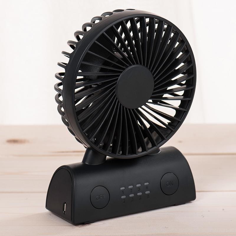 OCUBE D402 4W USB Charging Portable Mobile Fan,  with 4 Speed Control (Black)