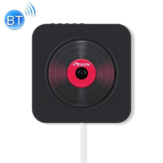 KC-808 Wall Mounted Bluetooth 4.2+EDR CD Player with Remote Control, Support FM (Black)