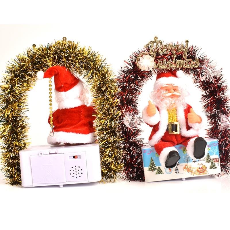 Christmas Decorations Colorful Glowing Garland Musical Santa Doll (Yellow )