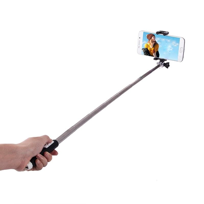 Portable RK-Mini2 Bluetooth Wireless Selfie Stick Monopod Folding Extendable Pocket Handheld Holder for iOS & Android Phone, Folded Length: 13.4cm, Max Extension Length: 73.0cm, Bluetooth Distance: 10m (Black)