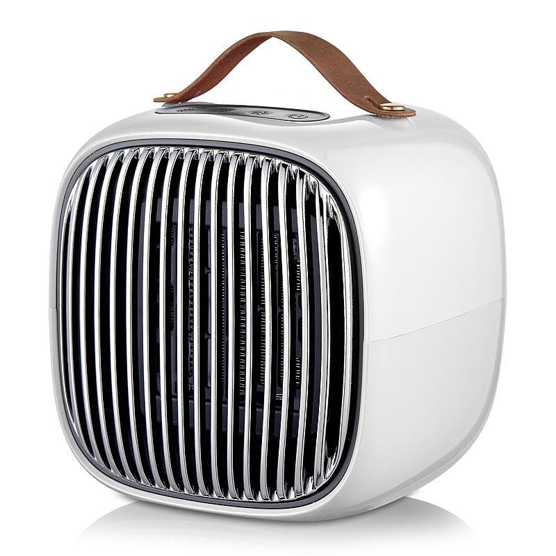 Smart Mini Heater Home Desktop Small Heater, CN Plug (Electroplating Mesh-Snow White)