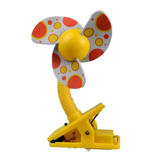 Baby Crib Stroller Fan Mini Portable Clip USBCharging Dormitory Office Small Electric Fan (Yellow)