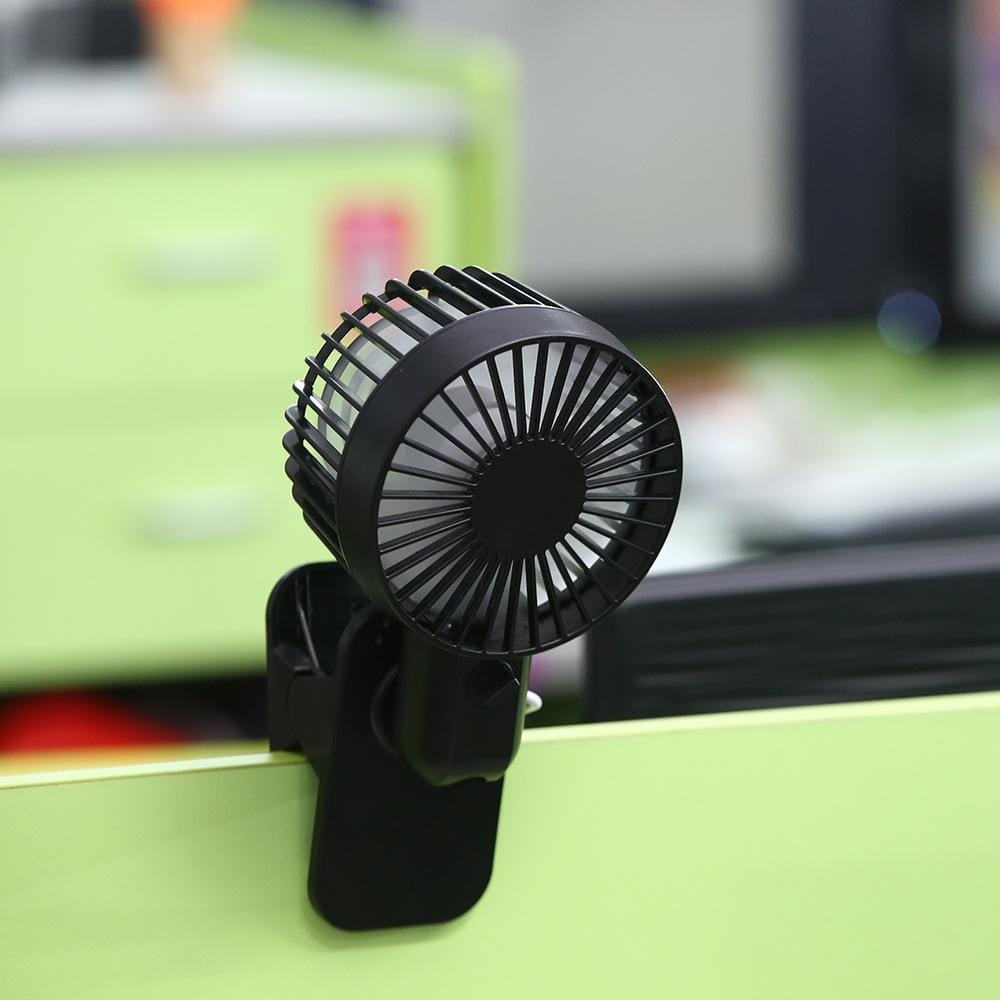 5V 1W Whisper Quiet Adjustable Tilt Cooling Desk Clip Fan, 2 Speeds (Black)