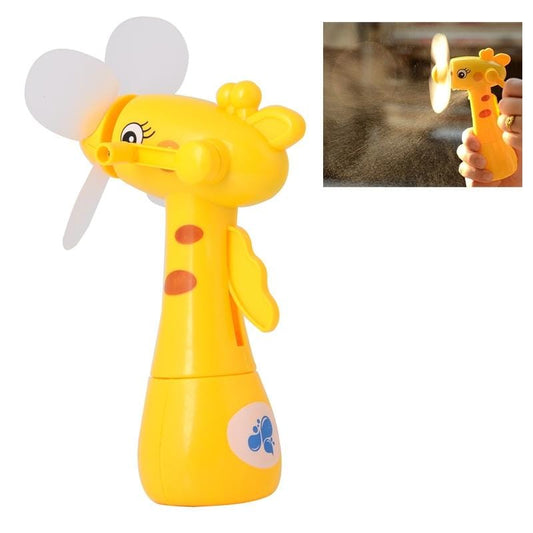 Deer Shape Hand-driven Mist Spray Fan (Yellow)