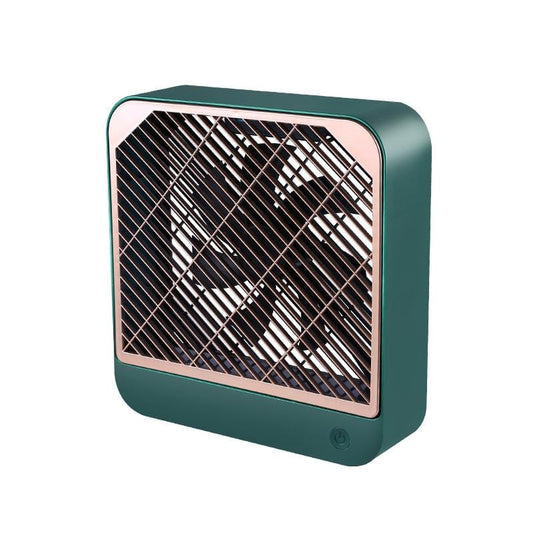 Mini Portable USB Electric Fan Square Table Fan, with 2 Speed Control (Green)