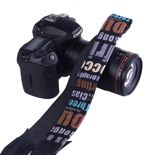 LYNCA LH-05 British Style Series Orange English Words Universal Genuine Leather Shoulder Neck Strap Camera Strap for Nikon / Canon / Sony / Panasonic / SLR DSLR ILDC (Style4)