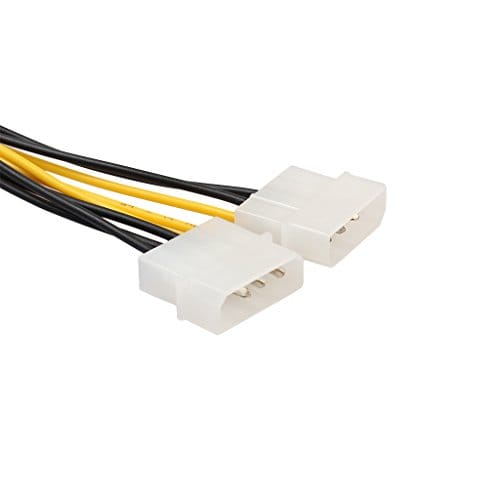 8 Pin ( 6Pin + 2Pin ) PCI-E to Dual 4 Pin Graphics Card Power Supply Cable 7inches Length for Laptop PC