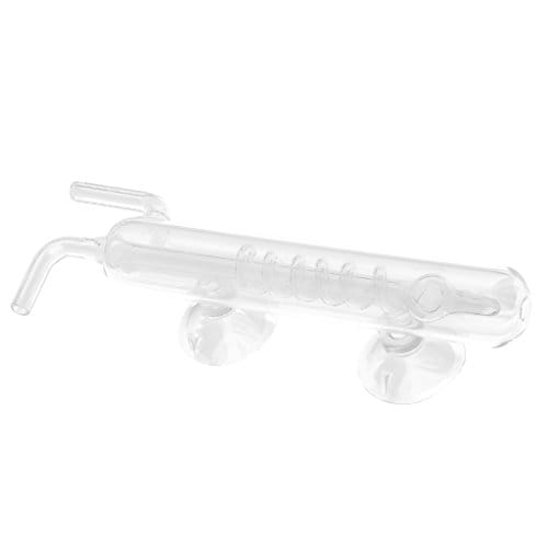 NEW Spiral Glass Planted Aquarium Tank CO2 Diffuser / Bubble Counter with Suction Cup 15cm Long