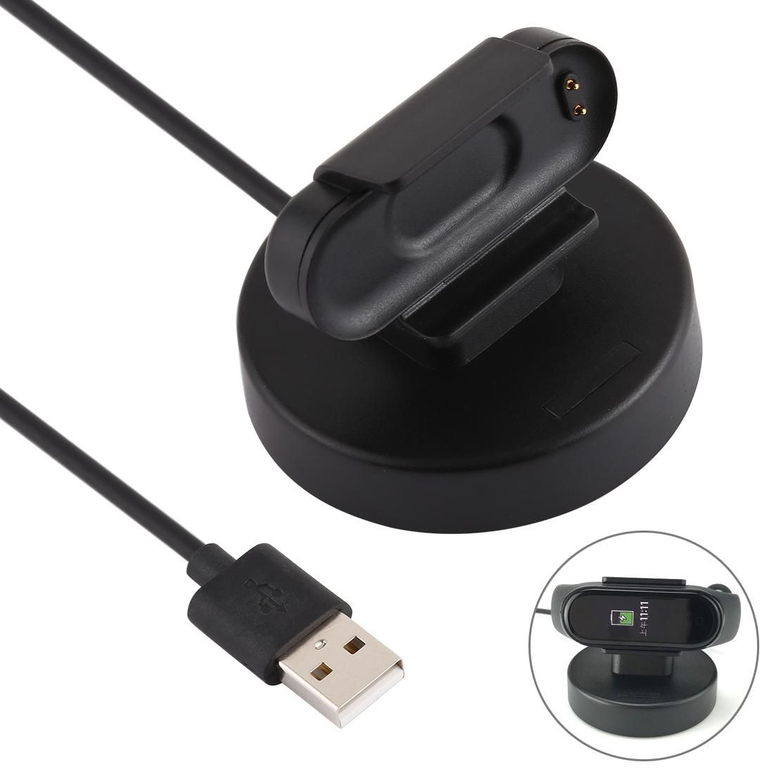 For Xiaomi Mi Band 4 Charger Charging Dock Base Stand Holder with 1m Charging Cable (Black)