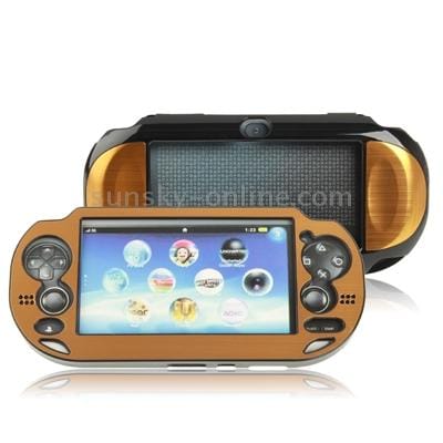 Brushed Aluminum + Plastic Material Protective Case for PS Vita (Black)