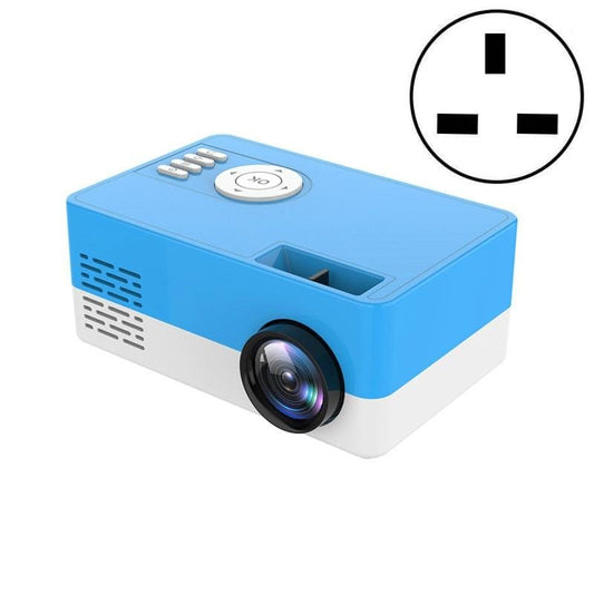 S261/J16 Home Mini HD 1080P Portable LED Projector, Support TF Card / AV / U Disk, Plug Specification:UK Plug (Blue White)
