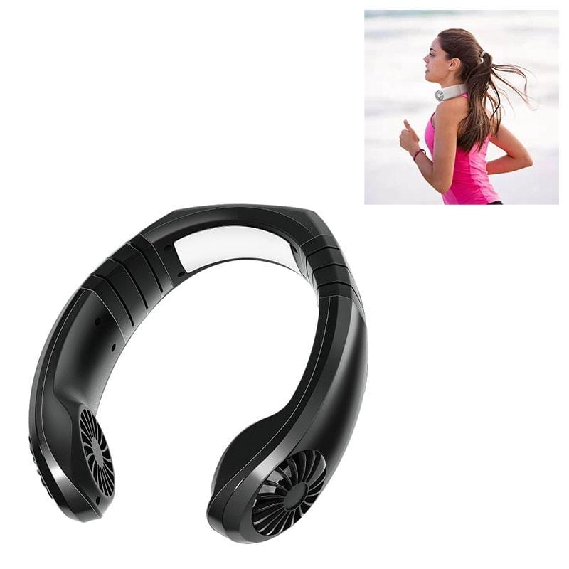 Creative Mini Hanging Neck Type Fan Outdoor USB Charging Fan (Black)