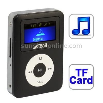 TF  Card Slot MP3 Player with LCD Screen, Speaker (Black)