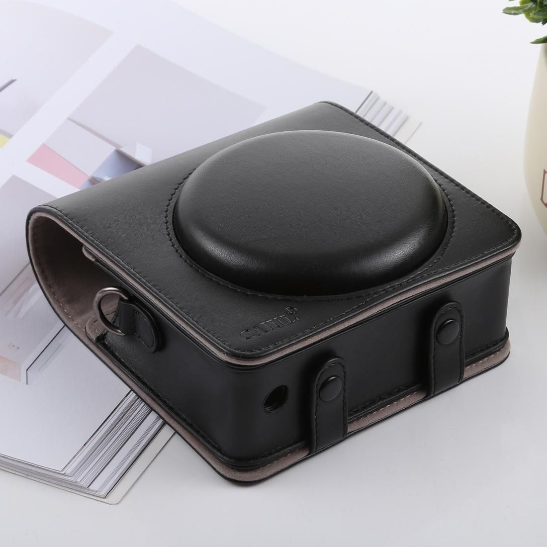Retro Style Full Body Camera PU Leather Case Bag with Strap for FUJIFILM instax SQUARE SQ6 (Brown)