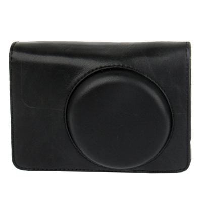 Digital Leather Camera Case Bag with Strap for CASIO ZR1000 (Black)