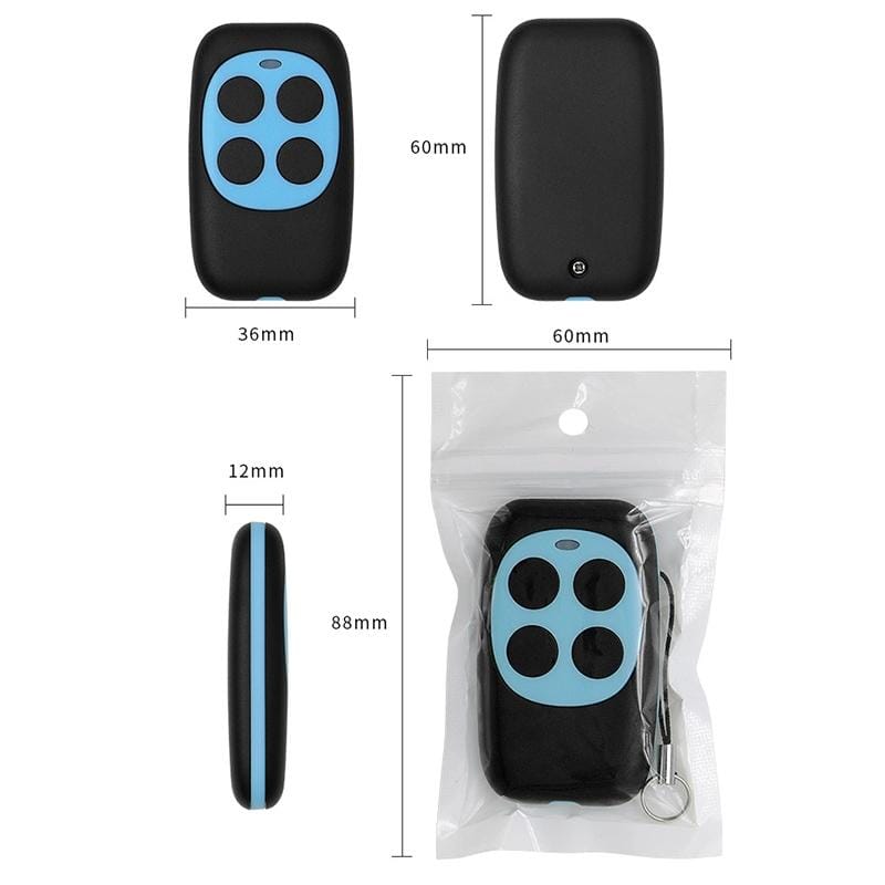 Colorful Four-Key Copying Remote Garage Door Gate Wireless Remote Control 433MHZ Copy Key Cloning Duplicator (Green)