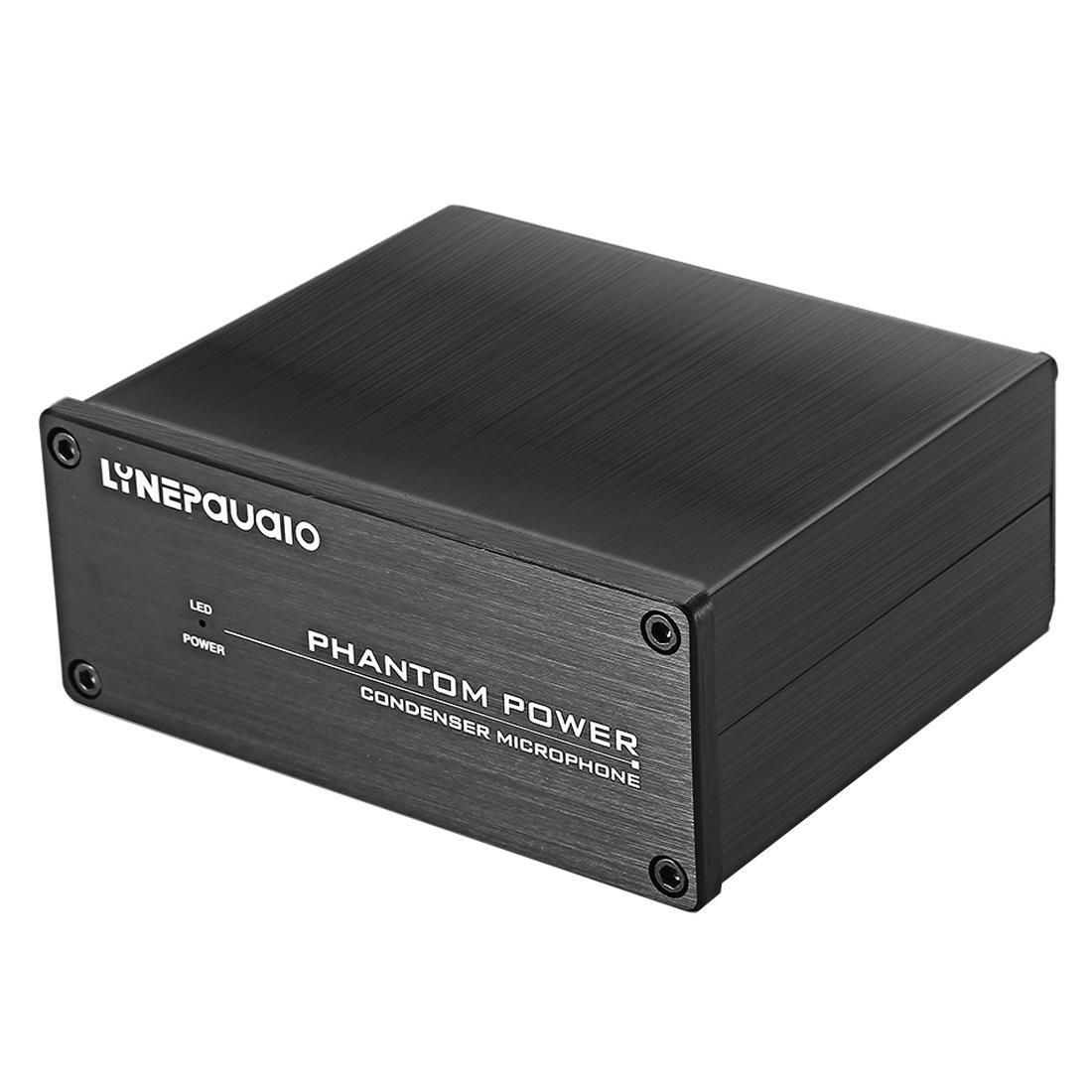 LINEPAUDIO A963 48V Pro Condenser Microphone Phantom Power Source (Black)
