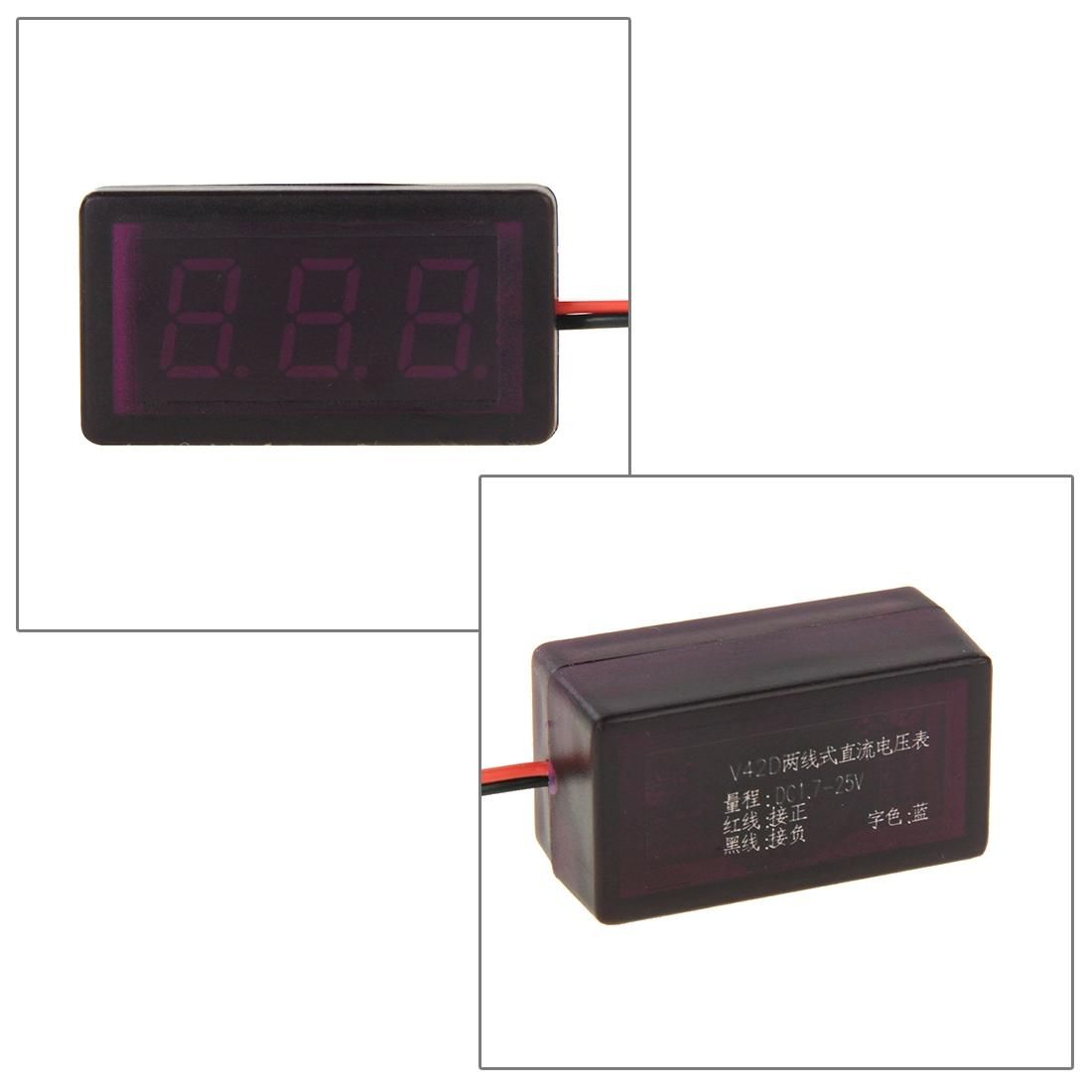 V42D 2 Wires Green Light Display Mini Digital Voltage Panel Meter, Measure Voltage: DC DC 1.7-25V (Style3)